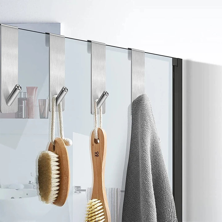 Steel Over Glass Door Towel / S-Shape Bathroom Bathrobe Hanger